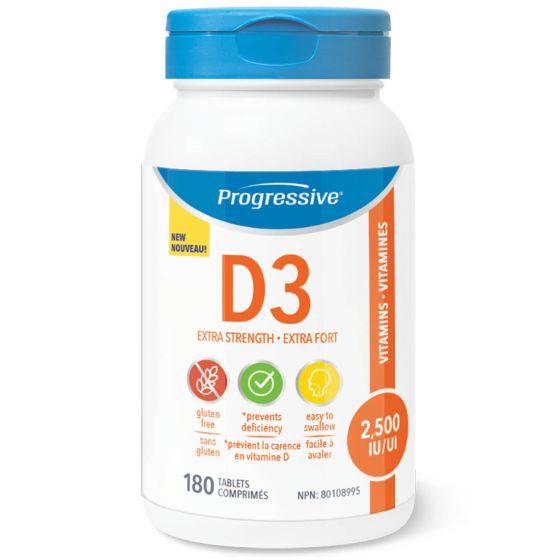Progressive Vitamin D3 Extra Strength 180 Capsules
